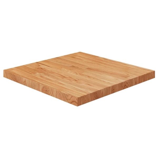 vidaXL Fyrkantig bordsskiva ljusbrun 60x60x4cm behandlad massiv ek