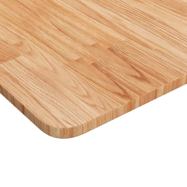 vidaXL Firkantet bordplate lysebrun 60x60x1,5 cm behandlet heltre eik