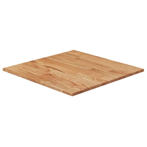 vidaXL Firkantet bordplate lysebrun 60x60x1,5 cm behandlet heltre eik