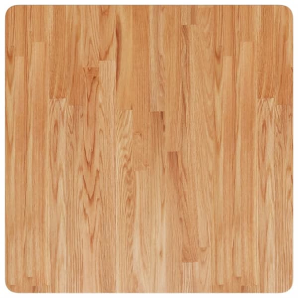 vidaXL firkantet bordplade 70x70x4 cm behandlet massivt eg lysebrun