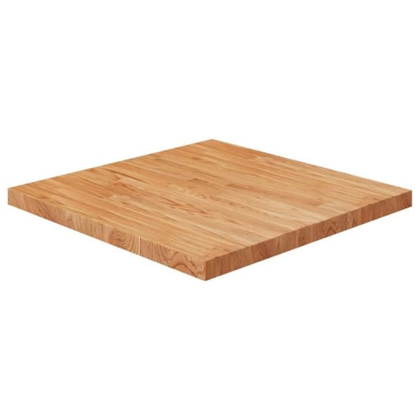 vidaXL firkantet bordplade 70x70x4 cm behandlet massivt eg lysebrun