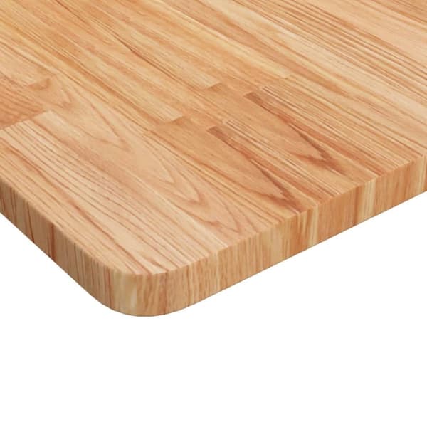 vidaXL firkantet bordplade 70x70x2,5 cm behandlet massivt eg lysebrun