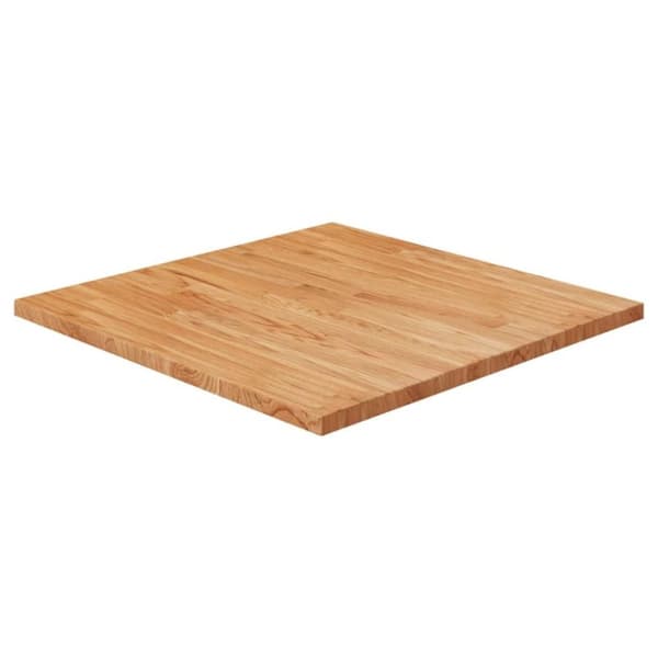 vidaXL firkantet bordplade 70x70x2,5 cm behandlet massivt eg lysebrun