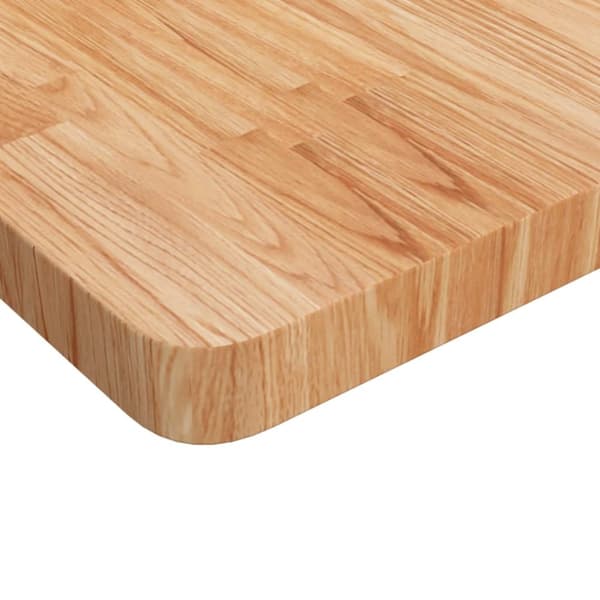 vidaXL firkantet bordplade 50x50x4 cm behandlet massivt eg lysebrun