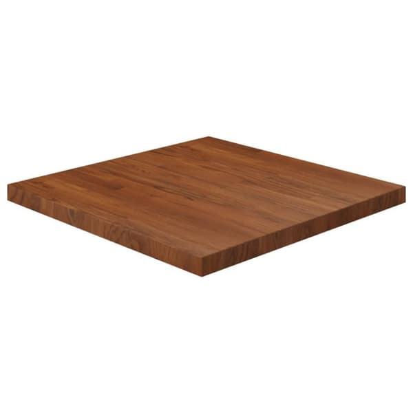vidaXL firkantet bordplade 70x70x4 cm behandlet massivt eg mørkebrun