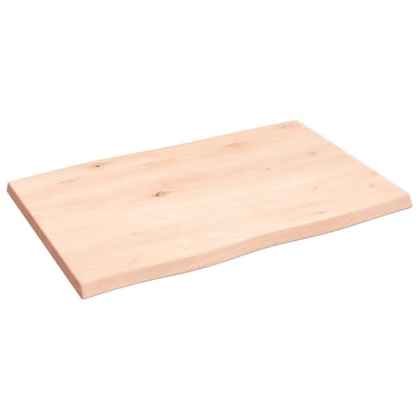 vidaXL Bordplate 60x40x2 cm ubehandlet heltre eik naturlig kant
