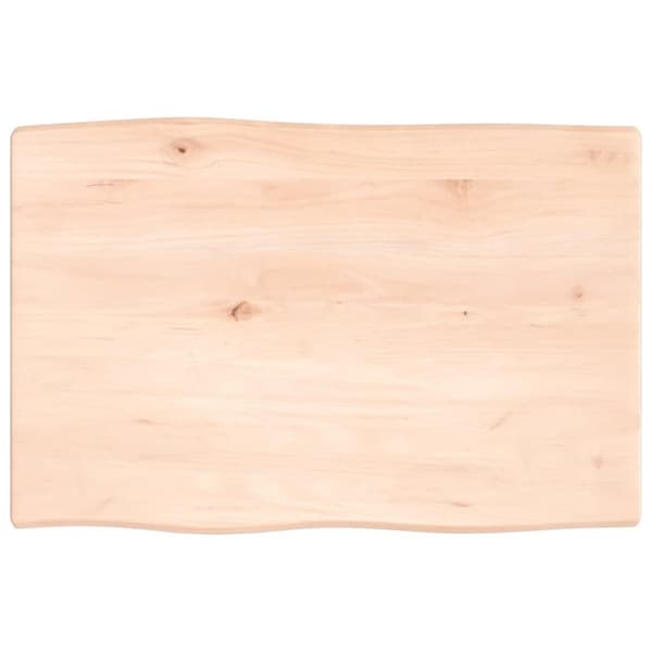 vidaXL Bordsskiva 60x40x2 cm obehandlad massiv ek levande kant
