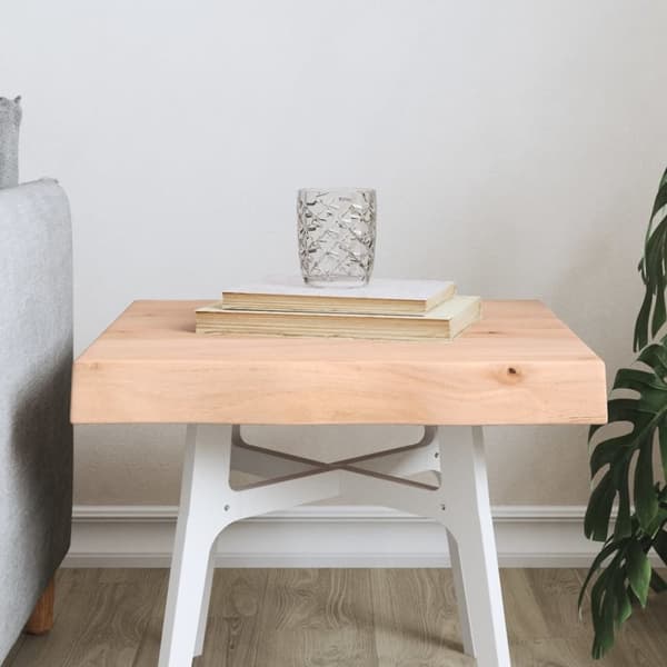 vidaXL Bordplate 40x40x(2-6) cm ubehandlet heltre eik naturlig kant