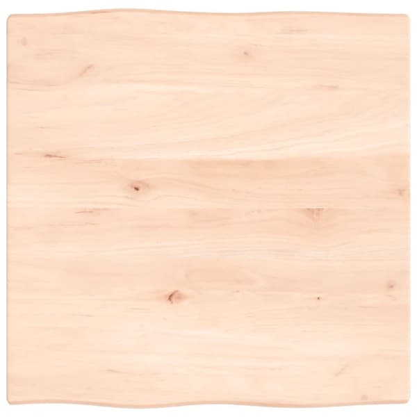 vidaXL Bordsskiva 60x60x2 cm obehandlad massiv ek levande kant
