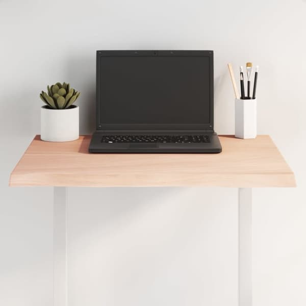 vidaXL bordplade 60x60x2 cm naturlig kant ubehandlet massivt egetræ