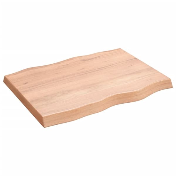 vidaXL Bordsskiva ljusbrun 80x60x(2-6) cm massivt trä levande kant