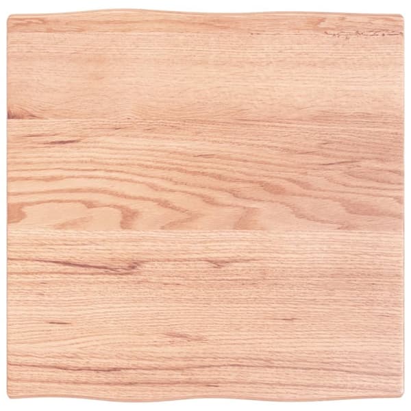 vidaXL Bordplate lysebrun 60x60x2cm behandlet heltre eik naturlig kant