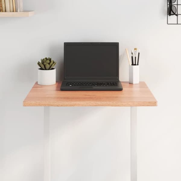 vidaXL Bordplate lysebrun 60x40x2cm behandlet heltre eik naturlig kant