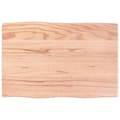 Miniatyrbilde 1 av 7: vidaXL Bordplate lysebrun 60x40x2cm behandlet heltre eik naturlig kant