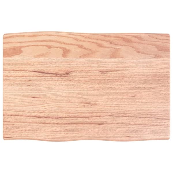vidaXL Bordplate lysebrun 60x40x2cm behandlet heltre eik naturlig kant
