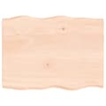 Miniatyrbilde 3 av 11: vidaXL Bordplate 80x60x(2-4) cm ubehandlet heltre eik naturlig kant