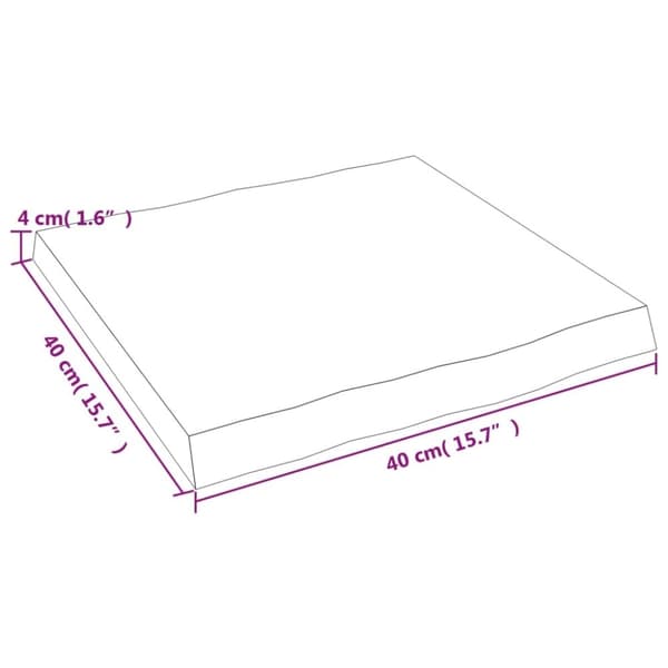 vidaXL bordplade 40x40x(2-4) cm naturlig kant behandlet træ lysebrun