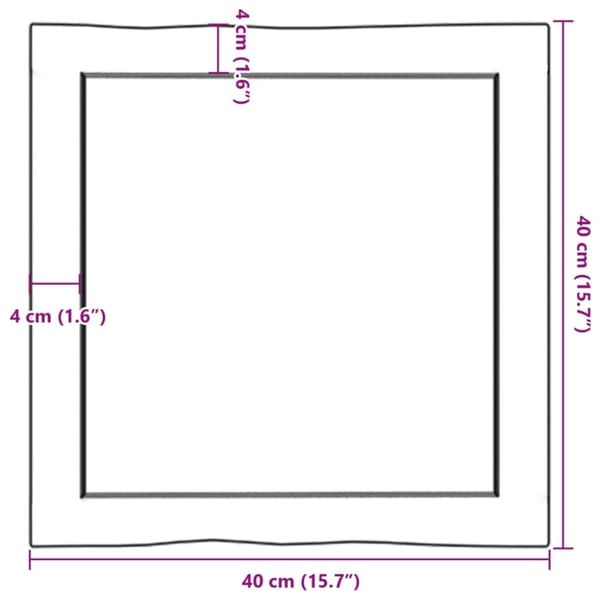 vidaXL bordplade 40x40x(2-4) cm naturlig kant behandlet træ lysebrun