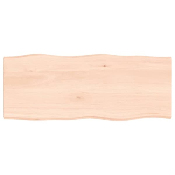 vidaXL bordplade 100x40x2 cm naturlig kant ubehandlet massivt egetræ
