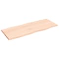 Miniatyrbillede 5 af 8: vidaXL bordplade 100x40x2 cm naturlig kant ubehandlet massivt egetræ
