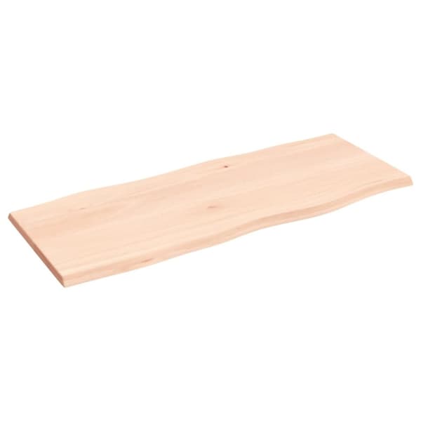 vidaXL bordplade 100x40x2 cm naturlig kant ubehandlet massivt egetræ