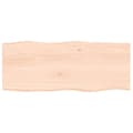 Miniatyrbillede 1 af 8: vidaXL bordplade 100x40x2 cm naturlig kant ubehandlet massivt egetræ