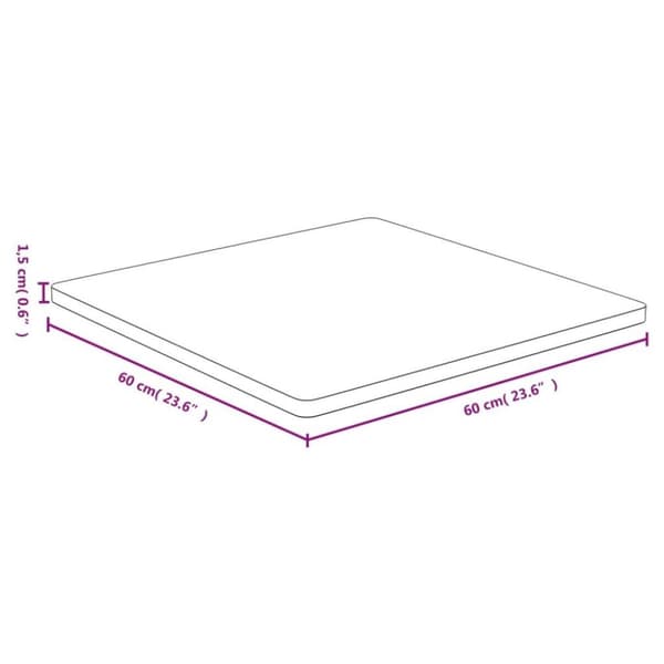 vidaXL Bordplate 60x60x1,5 cm bambus