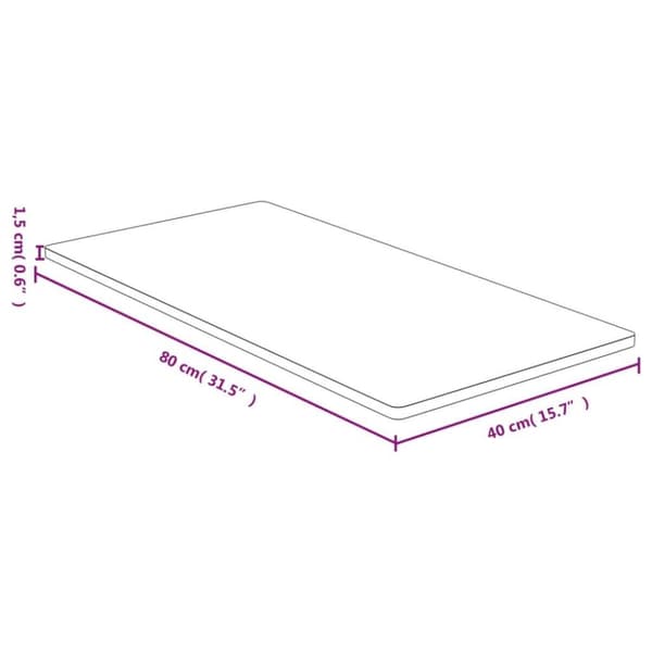 vidaXL Bordsskiva 40x80x1,5 cm bambu