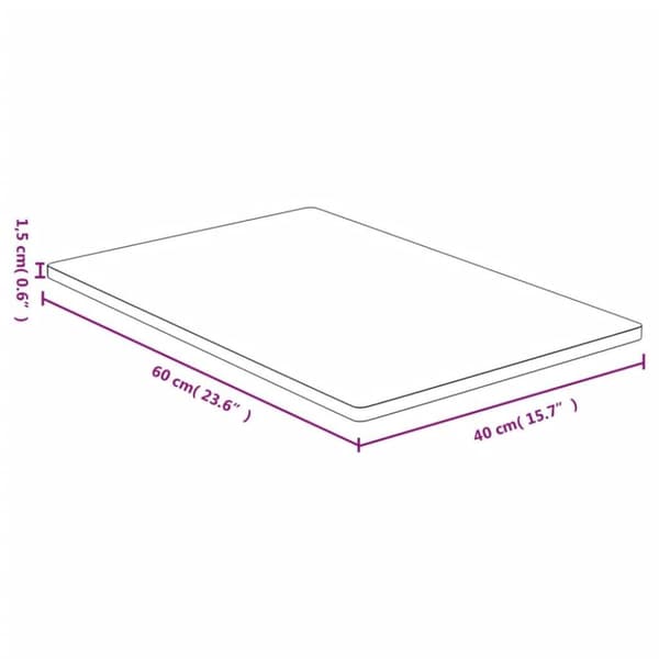 vidaXL Bordsskiva 40x60x1,5 cm bambu