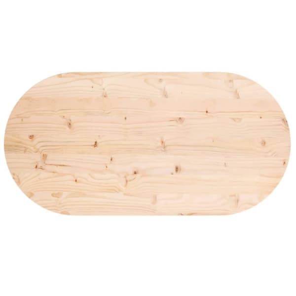 vidaXL Bordplate 100x50x2,5 cm heltre furu oval