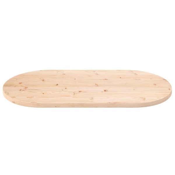 vidaXL Pöytälevy 100x50x2,5 cm täysi mänty ovaali