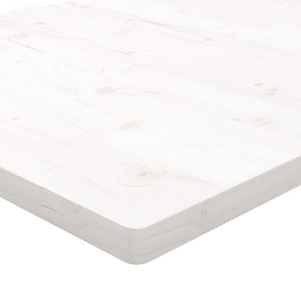 vidaXL bordplade 110x55x2,5 cm rektangulær massivt fyrretræ hvid