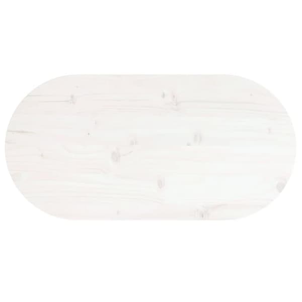 vidaXL Bordsskiva vit 70x35x2,5 cm oval massiv furu