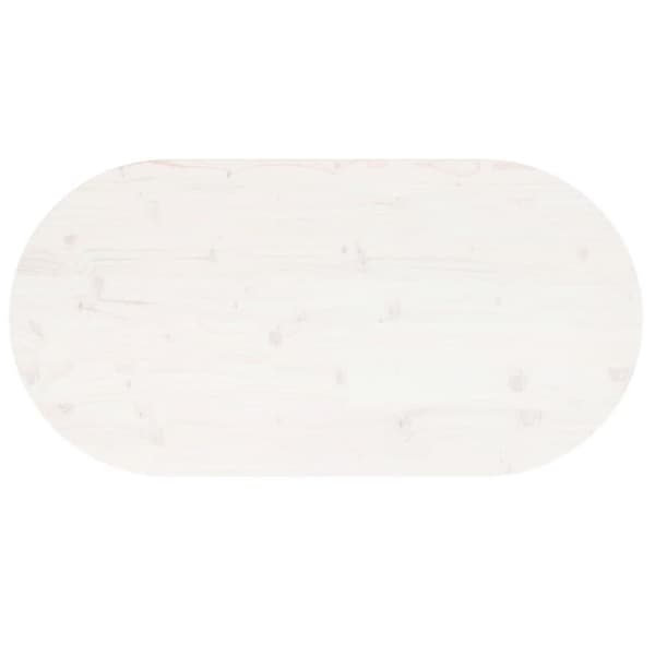 vidaXL Pöytälevy valkoinen 110x55x2,5 cm täysi mänty ovaali