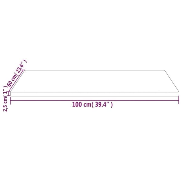 vidaXL Bordplate 100x60x2,5 cm heltre furu rektangulær