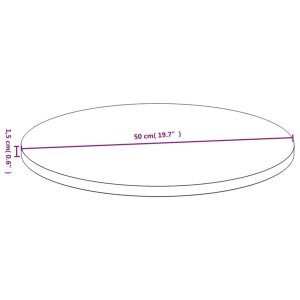 vidaXL Bordplate Ø50x1,5 cm bambus