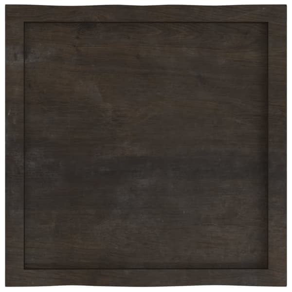 vidaXL bordplade 60x60x(2-4) cm naturlig kant behandlet træ mørkebrun