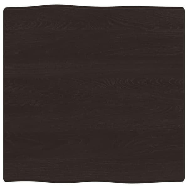 vidaXL bordplade 60x60x(2-4) cm naturlig kant behandlet træ mørkebrun