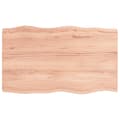 Miniatyrbillede 3 af 11: vidaXL bordplade 100x60x(2-4) cm naturlig kant behandlet træ lysebrun