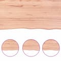 Miniatyrbillede 7 af 11: vidaXL bordplade 100x60x(2-4) cm naturlig kant behandlet træ lysebrun