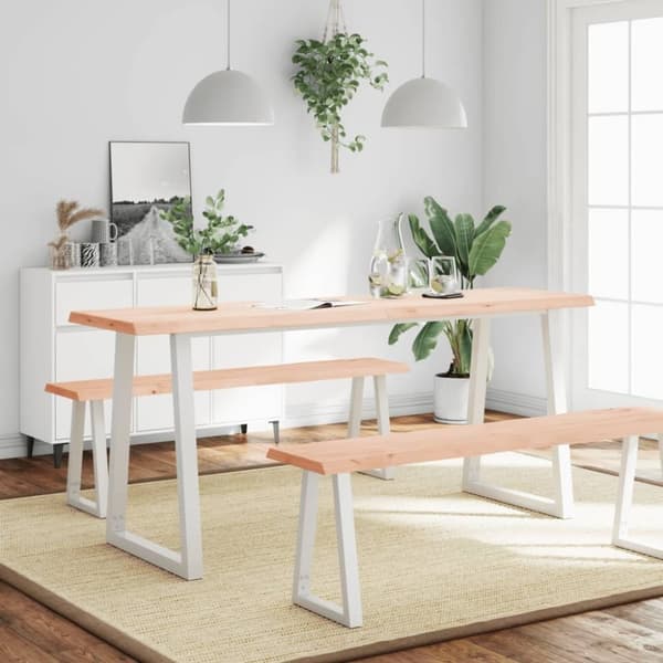 vidaXL Bordplate 180x60x(2-4) cm ubehandlet heltre eik naturlig kant