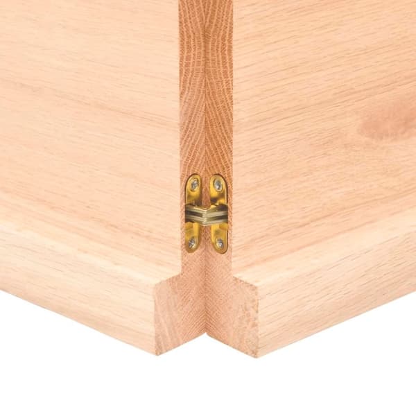vidaXL Bordplate 180x60x(2-4) cm ubehandlet heltre eik naturlig kant