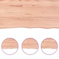Miniatyrbilde 6 av 10: vidaXL Bordplate lysebrun 100x40x(2-4) cm behandlet heltre eik