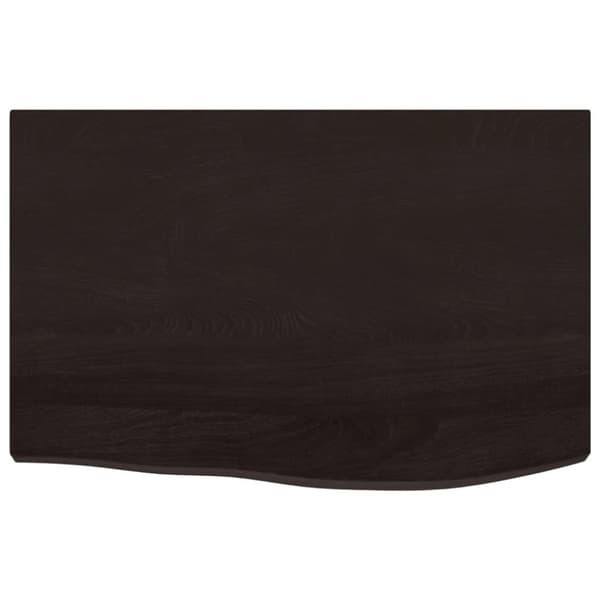 vidaXL Bordplate mørkebrun 60x40x(2-4) cm behandlet heltre eik