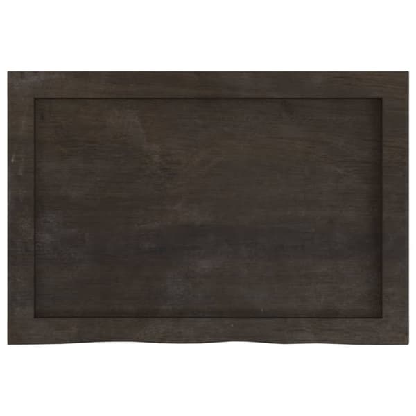 vidaXL Bordplate mørkebrun 60x40x(2-4) cm behandlet heltre eik