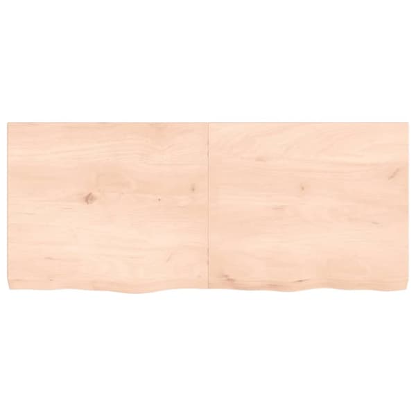 vidaXL bordplade 140x60x(2-6) cm ubehandlet massivt egetræ