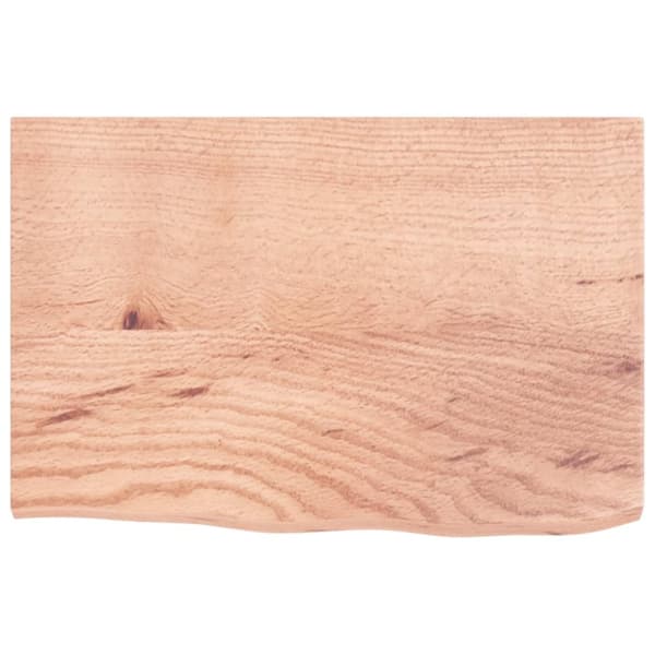 vidaXL Bordplate lysebrun 60x40x2 cm behandlet heltre eik