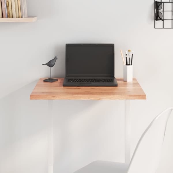 vidaXL Bordplate lysebrun 60x40x2 cm behandlet heltre eik