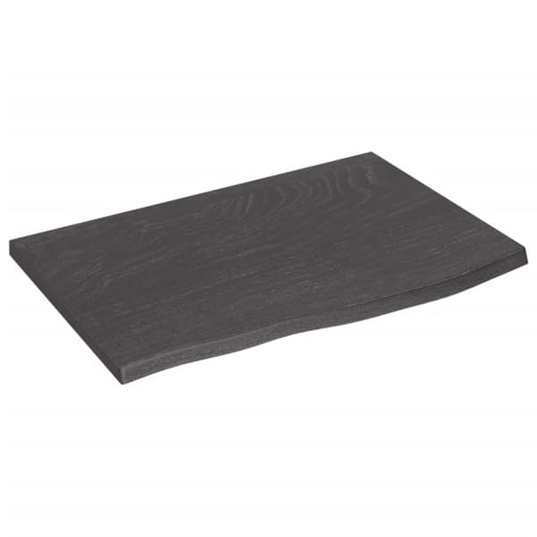 vidaXL bordplade 60x40x2 cm behandlet massivt egetræ mørkebrun