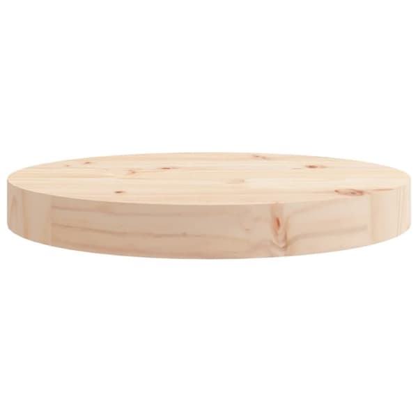 vidaXL bordplade Ø30x3 cm rund massivt fyrretræ